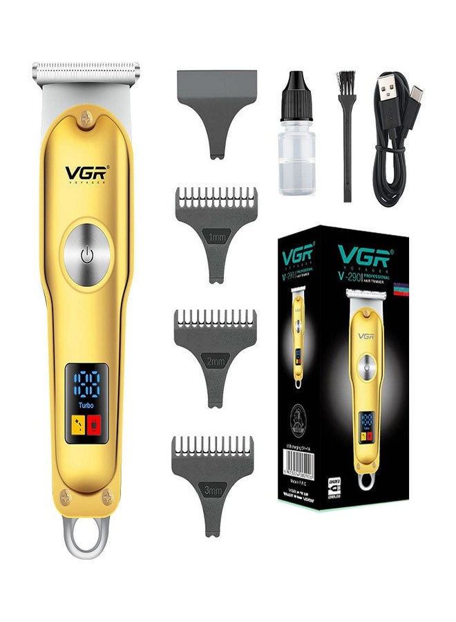 V-290 Professional Electric Rechargeable LED Display Hair Trimmer Gold