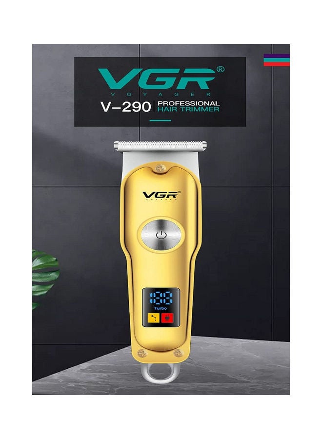 V-290 Professional Electric Rechargeable LED Display Hair Trimmer Gold