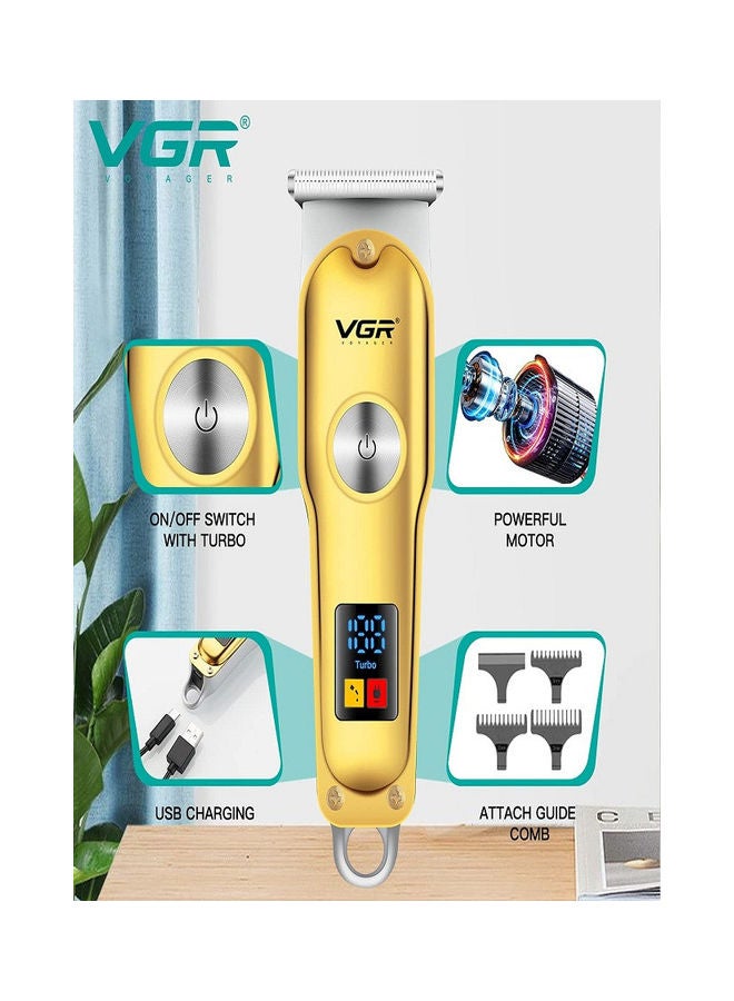 V-290 Professional Electric Rechargeable LED Display Hair Trimmer Gold