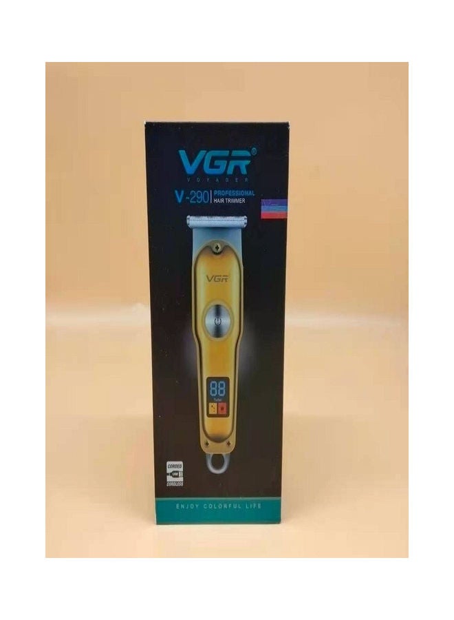 V-290 Professional Electric Rechargeable LED Display Hair Trimmer Gold