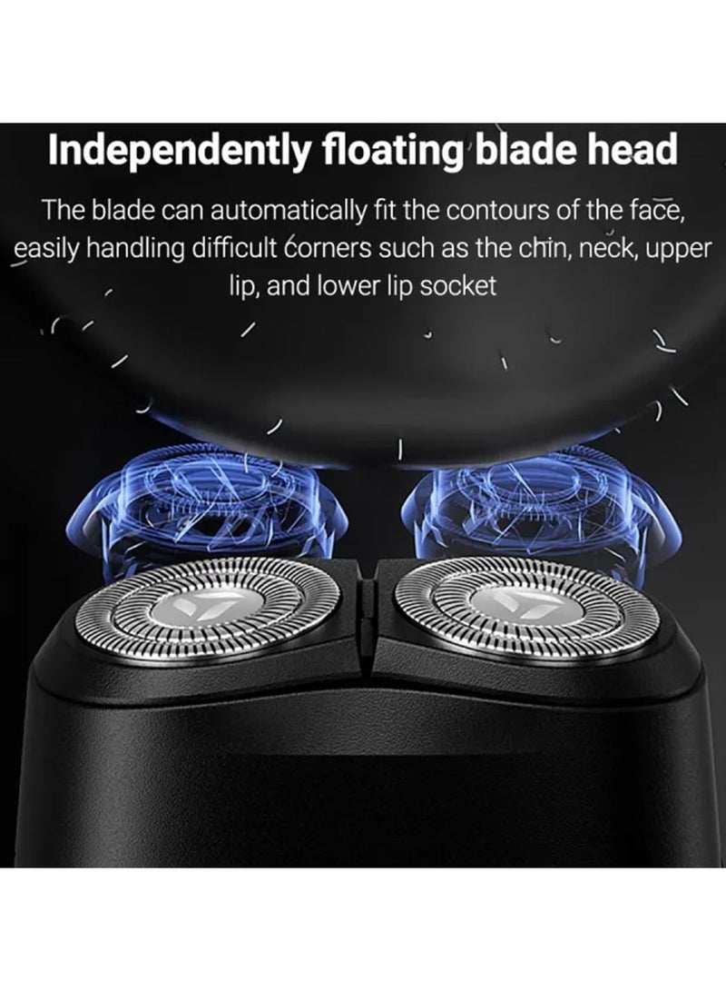 Electric Shaver Mini 6 with Dual Floating Head Razor, Washable, Portable and USB Rechargeable, Enchen Mini 6 – Black