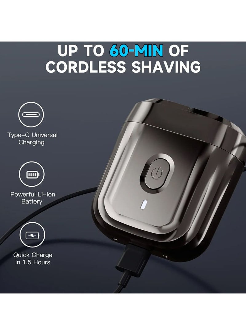 Electric Shaver Mini 6 with Dual Floating Head Razor, Washable, Portable and USB Rechargeable, Enchen Mini 6 – Black