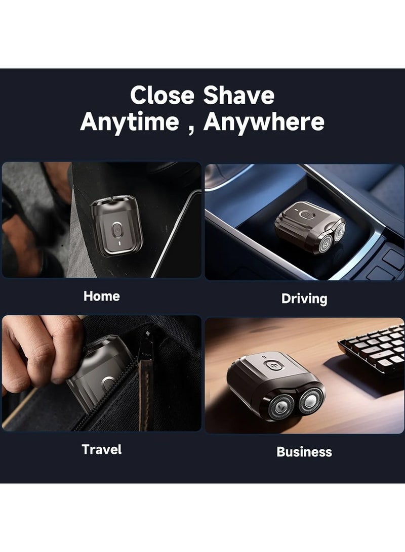 Electric Shaver Mini 6 with Dual Floating Head Razor, Washable, Portable and USB Rechargeable, Enchen Mini 6 – Black