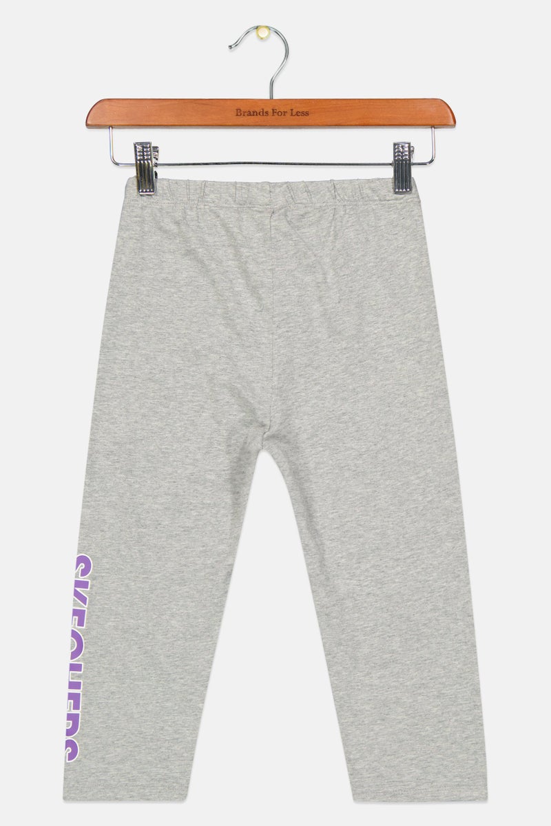 Kids Girl Slim Fit Heather Pants, Light Grey