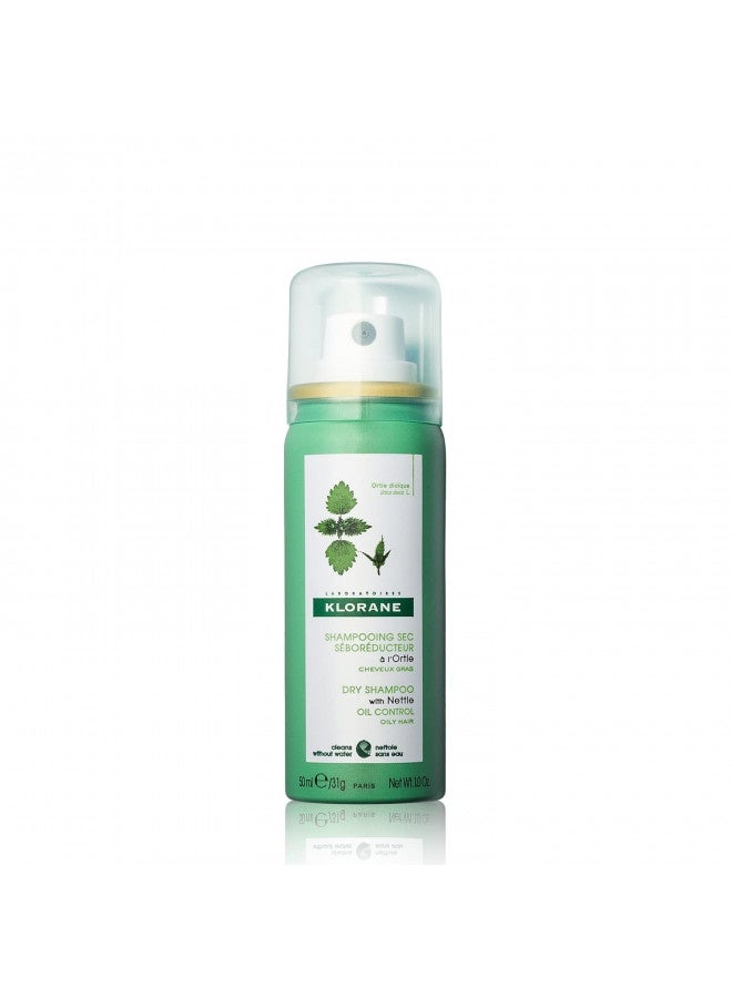 Klorane Dry Shampoo With Nettle For Oily Hair And Scalp, Regulates Oil Production, Paraben And Sulfate-Free, Travel Size, 1 Oz.