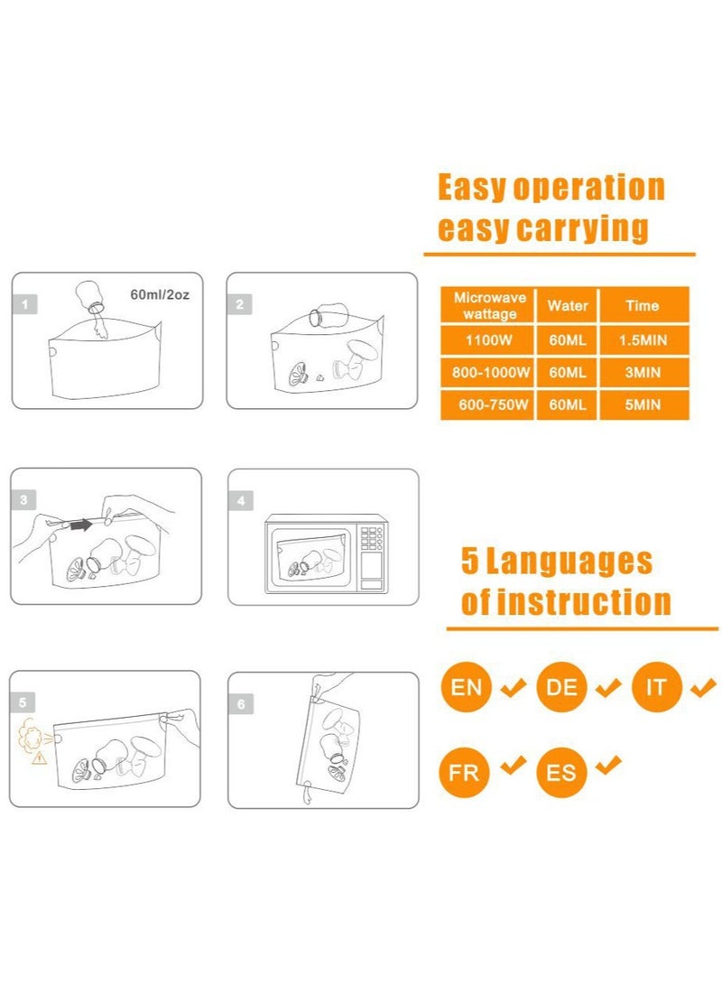 16-Piece Reusable Microwave Steam Sterilizer Bag