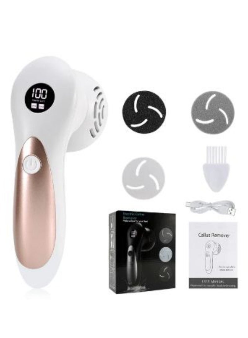 Electric Foot Callus Remover Kit, Rechargeable and Portable Foot File for Removing Dead, Hard, Cracked, and Dry Skin, Ideal for Pedicure.