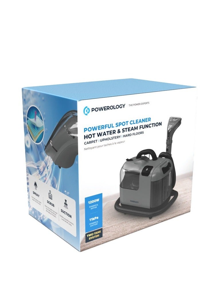 Powerology Powerful Spot & Stain Cleaner Hot Water & Steam Function - Black