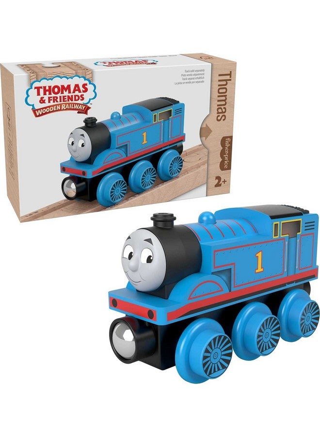 Wooden Railway Toy Train Thomas Push Along Wood Engine For Toddlers & Preschool Kids Ages 2+ Years