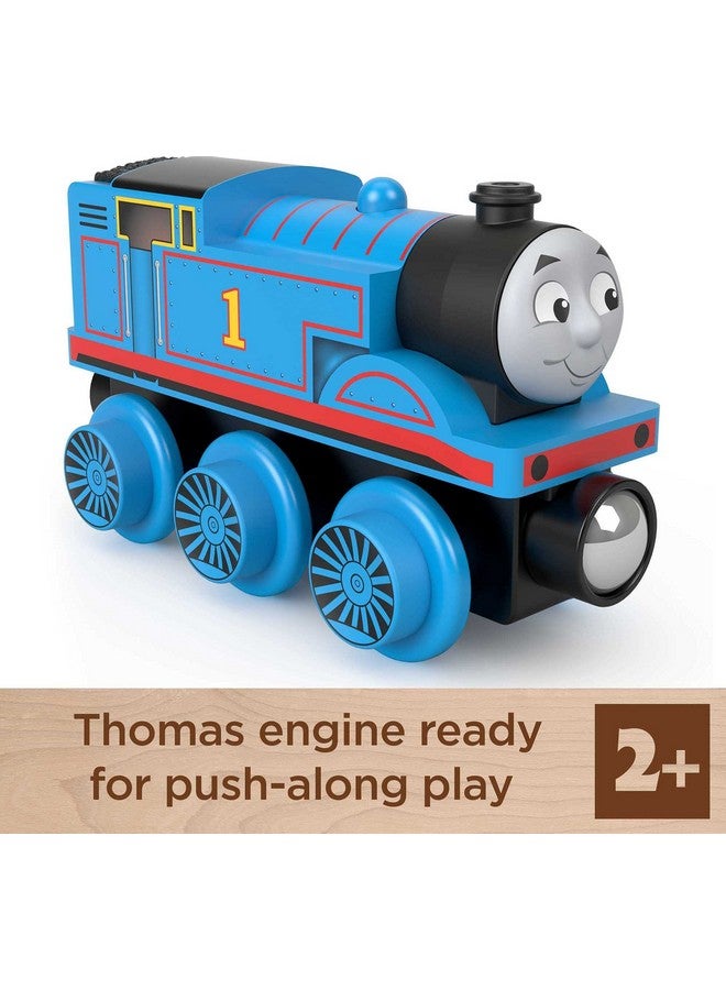 Wooden Railway Toy Train Thomas Push Along Wood Engine For Toddlers & Preschool Kids Ages 2+ Years