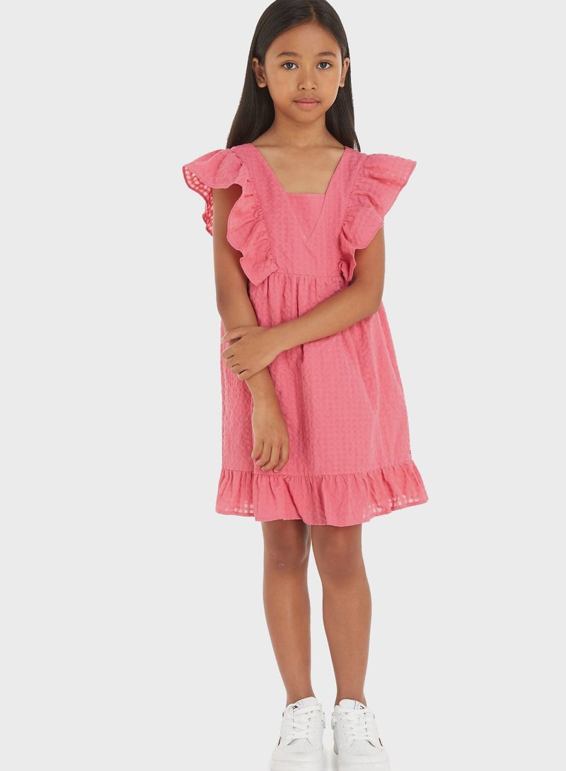 Kids Gingham Ruffle Dress