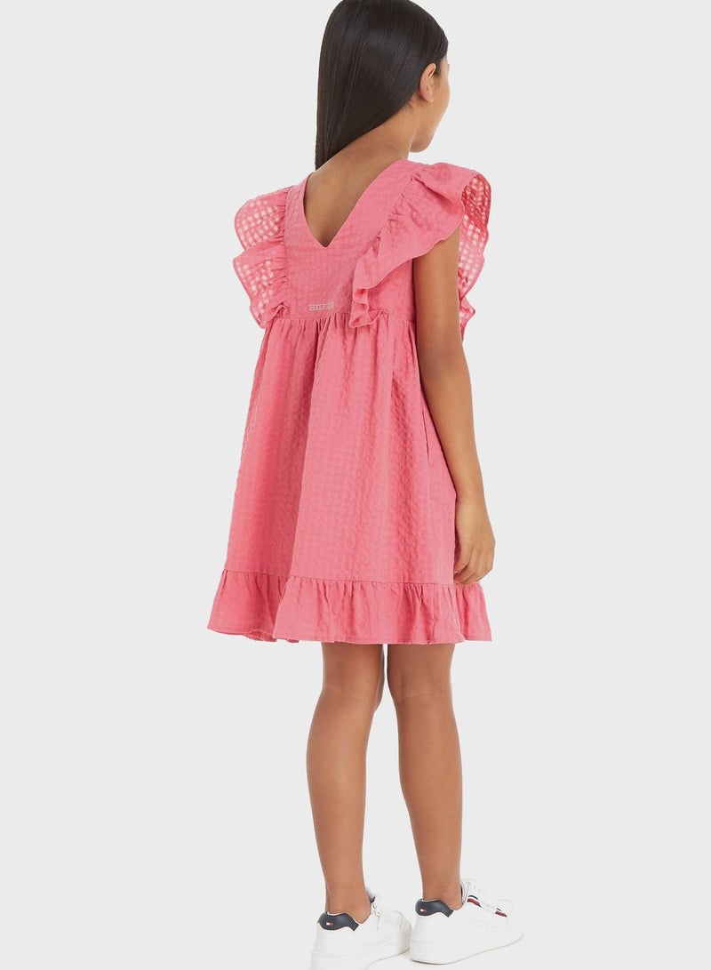 Kids Gingham Ruffle Dress