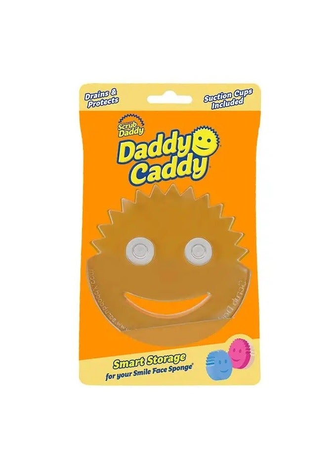 Scrub Daddy Sponge Holder Daddy Caddy - Sponge Holder for Kitchen Sink - Sponge Caddy and Kitchen Organizer with Suction Cups - Self Draining & Dishwasher Safe (1 Count)