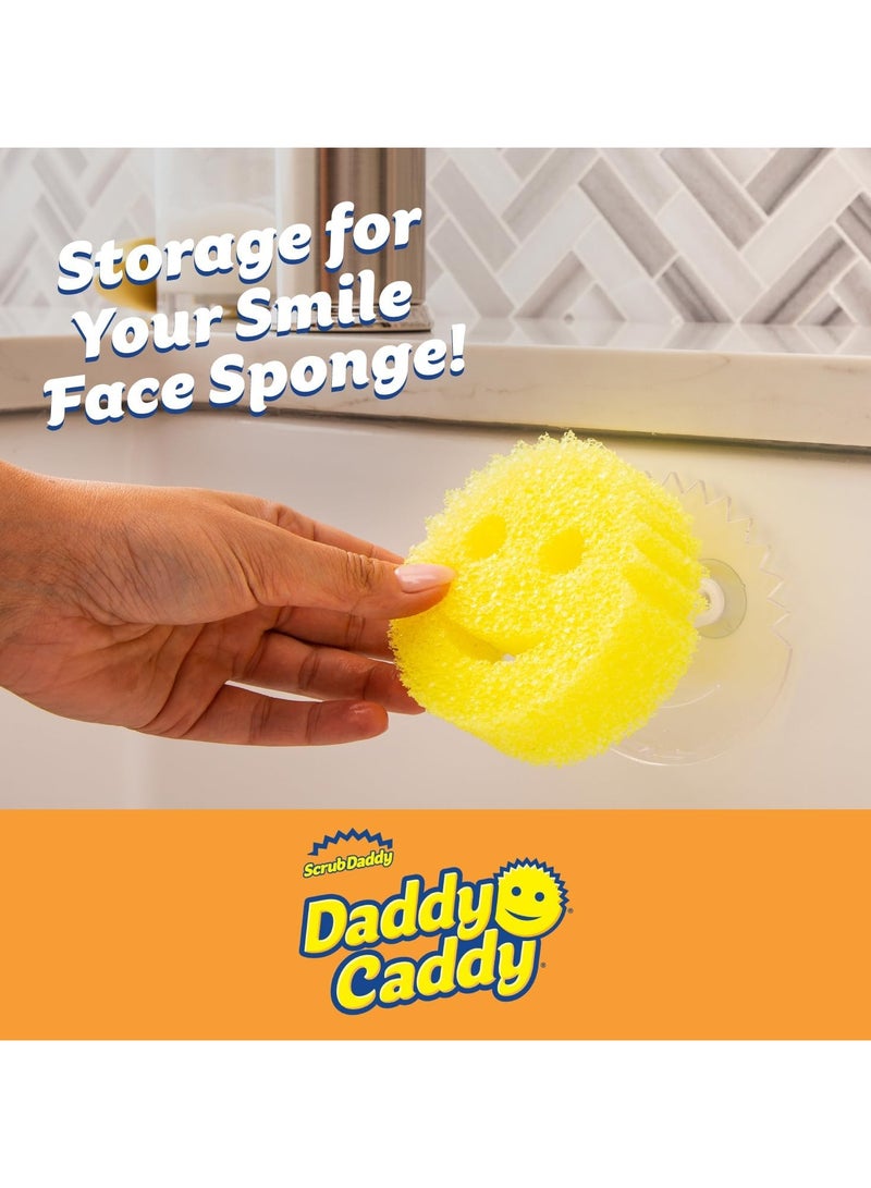 Scrub Daddy Sponge Holder Daddy Caddy - Sponge Holder for Kitchen Sink - Sponge Caddy and Kitchen Organizer with Suction Cups - Self Draining & Dishwasher Safe (1 Count)