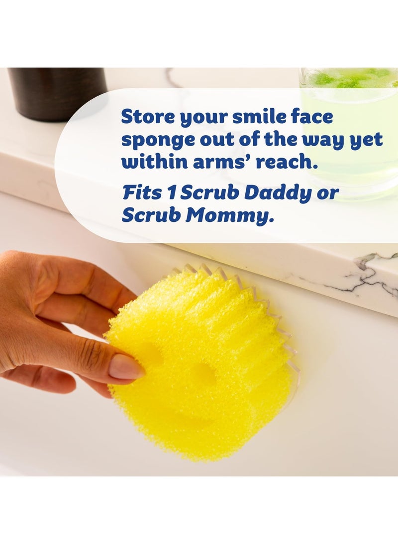 Scrub Daddy Sponge Holder Daddy Caddy - Sponge Holder for Kitchen Sink - Sponge Caddy and Kitchen Organizer with Suction Cups - Self Draining & Dishwasher Safe (1 Count)