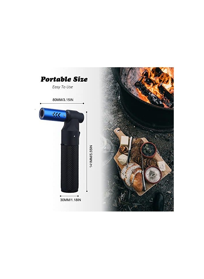 Culinary Torch Windproof lighter Butane Refillable Adjustable Flame Kitchen Torch Candle lighter Camping Home Use Welding (Black)