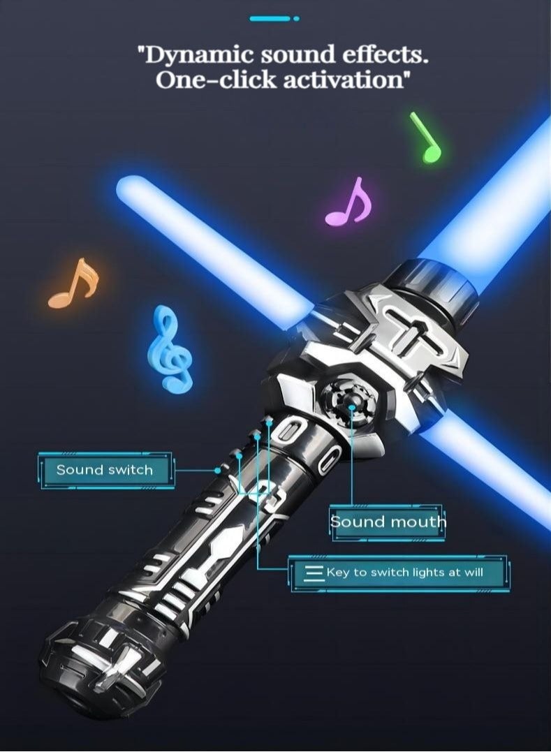 Crossed Laser Sword Toys, Retractable, 7 Color Changes, Boy's Hobby Plaything