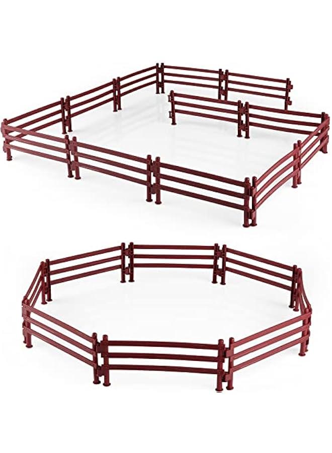 40PCS Plastic Horse Fence Toys Farm Corral Fencing Accessories Playset for Barn Paddock Horse Stable Horse Figures, Horse Toys Panel Accessories Gift for Toddlers Kids