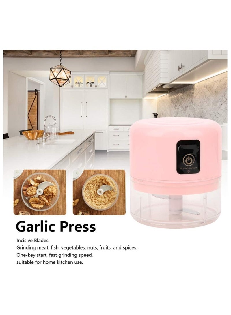 Mini Food Processor, USB Rechargeable Electric Garlic Press Chopper Electric Nut Chopper Food Grinder for Vegetables Meat Fruits Nuts Onion Chili