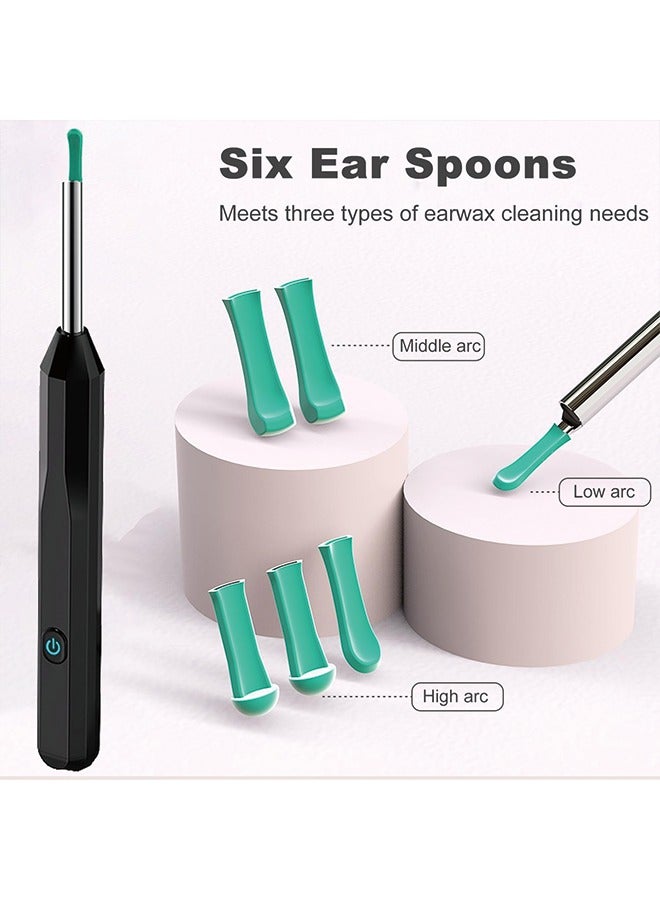 Ear Wax Removal,Ear Cleaner with 1080P Camera,Smart Visual Earwax Cleaning Tool with 6 LED Lights,8 Pcs Ear Set,6 Ear Scoop Ear Tips Replacement,Ear Cleaner for iOS & Android