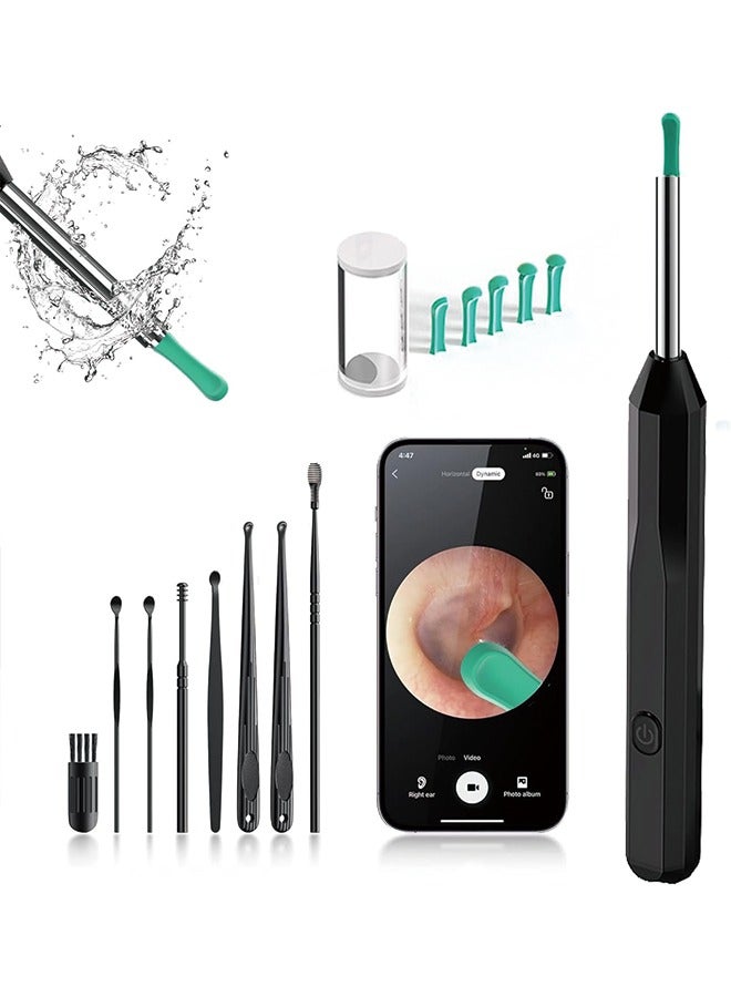 Ear Wax Removal,Ear Cleaner with 1080P Camera,Smart Visual Earwax Cleaning Tool with 6 LED Lights,8 Pcs Ear Set,6 Ear Scoop Ear Tips Replacement,Ear Cleaner for iOS & Android