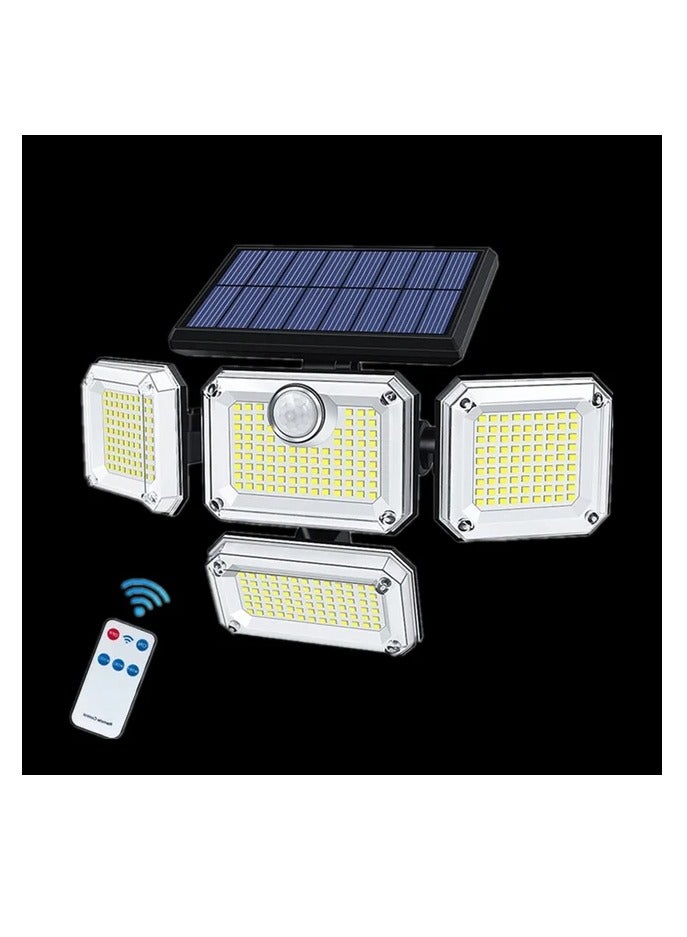 333 LED Solar Floodlight Motion Sensor Security Lamp Waterproof Garden Light 3 Head Solar Wall Lamp Outdoor Street Light