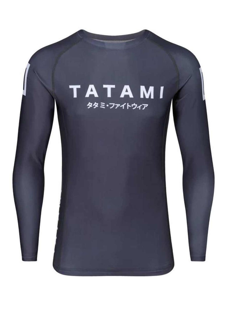 KATAKANA LONG SLEEVE RASHGUARD GREY SMALL