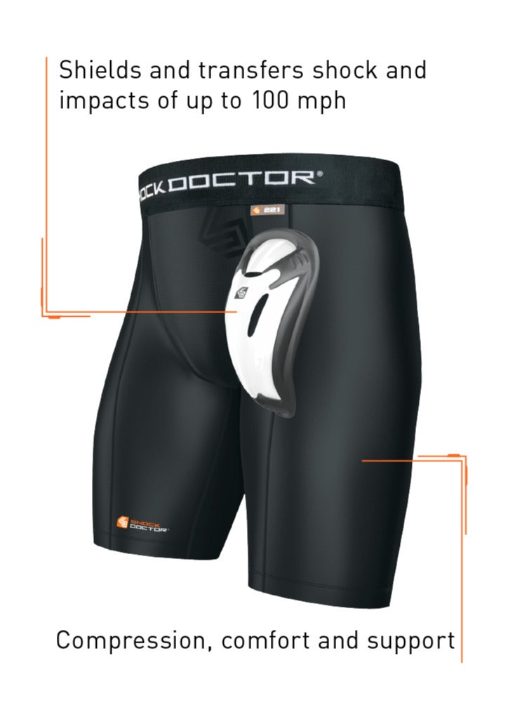 SD COMPRESSION SHORT WITH BIO-FLEX CUP BLACK LARGE