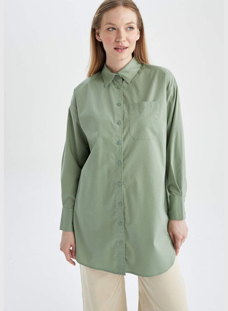Woman  Woven Long Sleeve Tunic