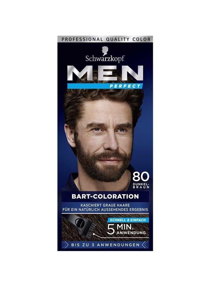 Schwarzkopf Men Perfect Beard Color Dark Brown 80, 30ml