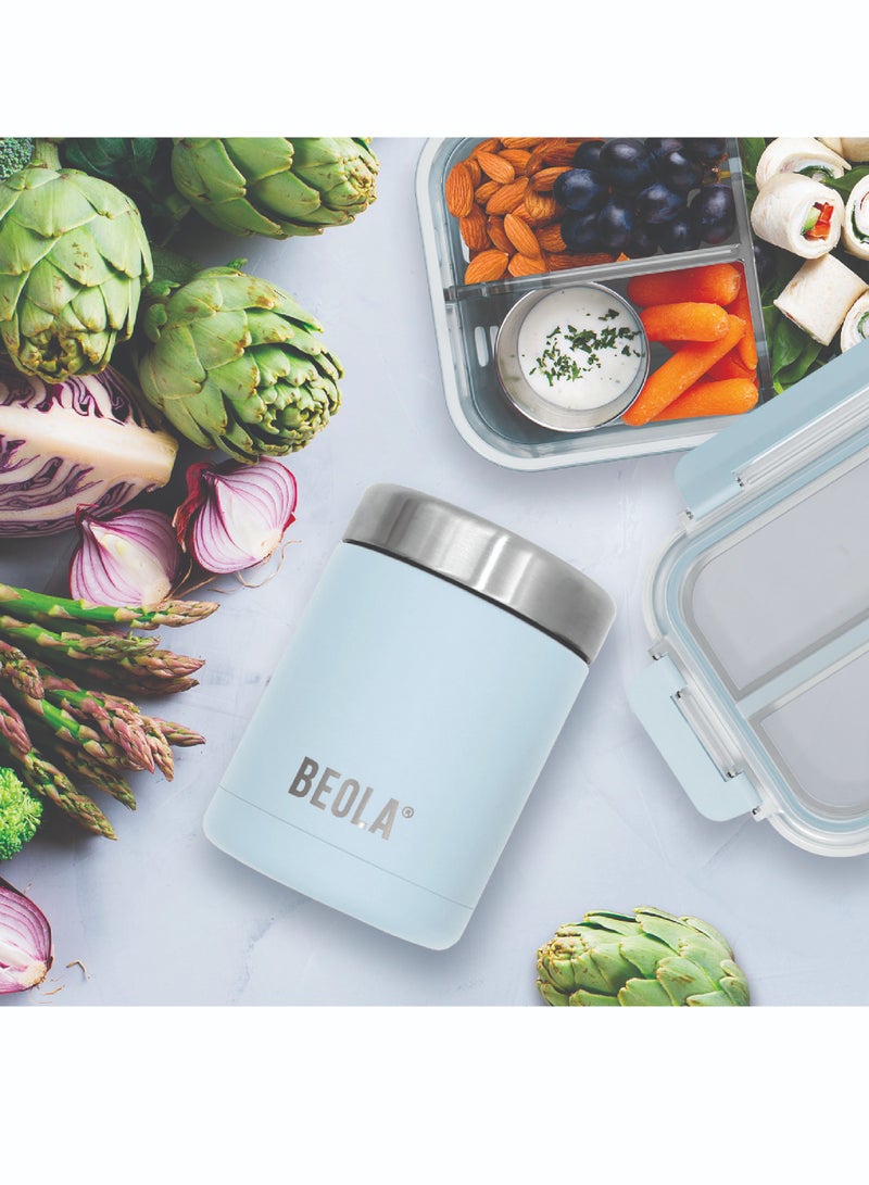 450ml Food Jar Lunch Box Thermos Stainless Steel Double Wall Insulated Travel Food Flask for Kids and Adults, 15oz (Blue Ice) 450ml