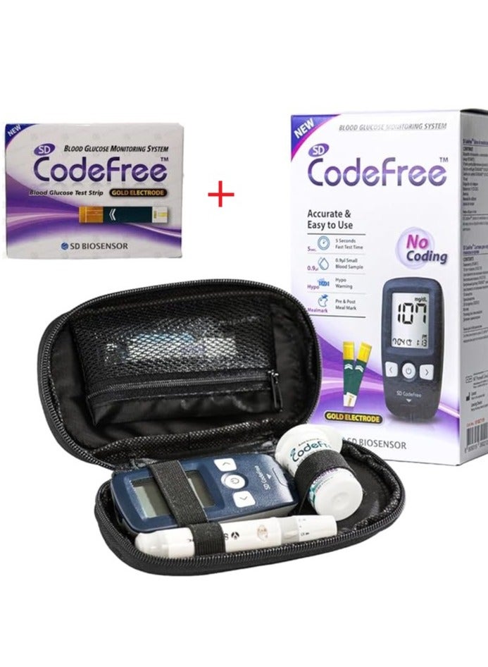 Code Free Blood Glucose Monitoring Machine Kit + 50 Strips OFFER Pack