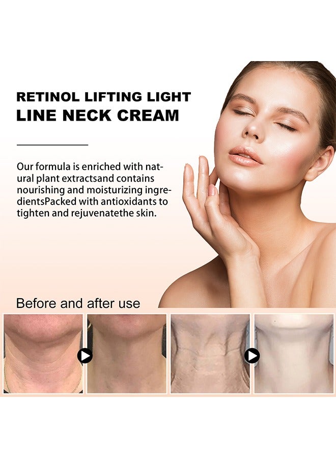 Retinol Lifting Lighting Line Neck Cream - Fade Neck Lines,Firming and Moisturizing Brighten Skin Neck Massage,Reshape Swan Neck