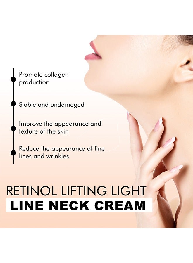 Retinol Lifting Lighting Line Neck Cream - Fade Neck Lines,Firming and Moisturizing Brighten Skin Neck Massage,Reshape Swan Neck