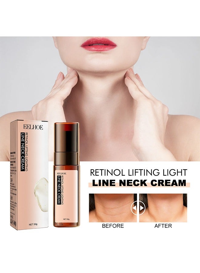 Retinol Lifting Lighting Line Neck Cream - Fade Neck Lines,Firming and Moisturizing Brighten Skin Neck Massage,Reshape Swan Neck