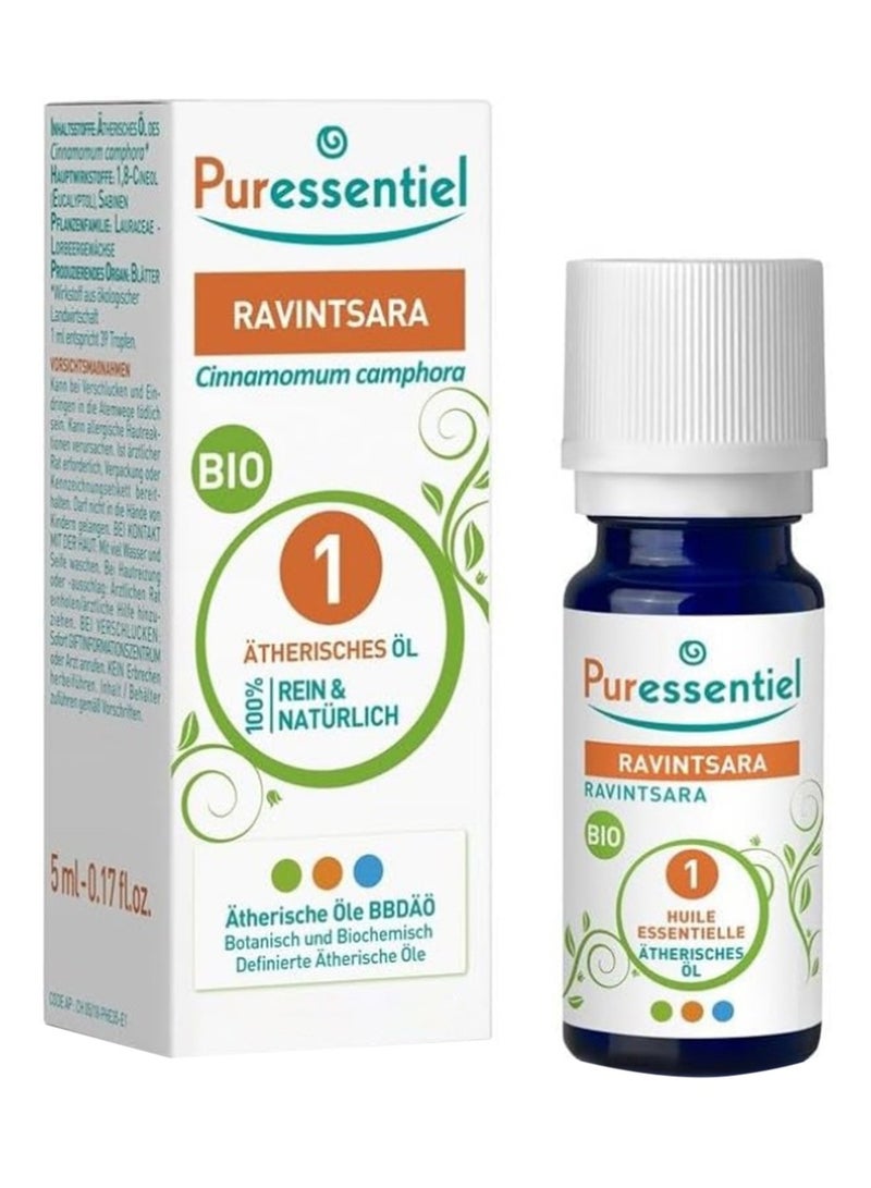 Bio Ravintsara Essential Oil 100% Pure And Natural Ideal For Aromatherapy Or Stress Relief 10Ml