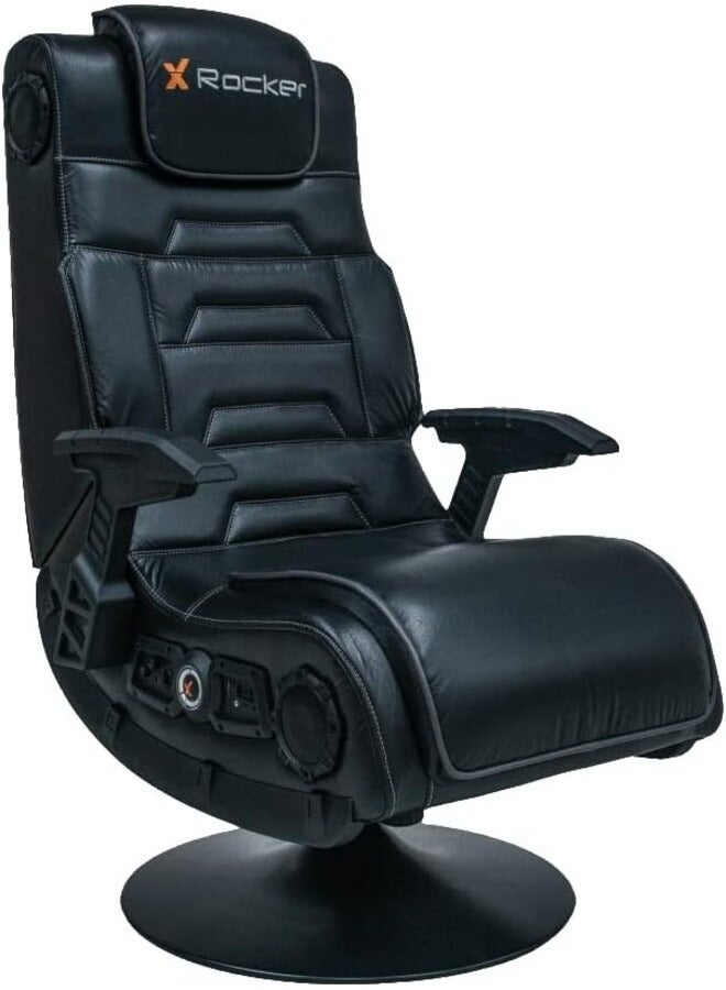 X Rocker Pro 4.1 Pedestal Gaming Chair With 4.1 Wireless Audio System And Subwoofer (Faux Leather, Black)