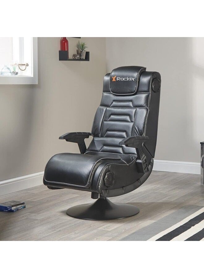 X Rocker Pro 4.1 Pedestal Gaming Chair With 4.1 Wireless Audio System And Subwoofer (Faux Leather, Black)