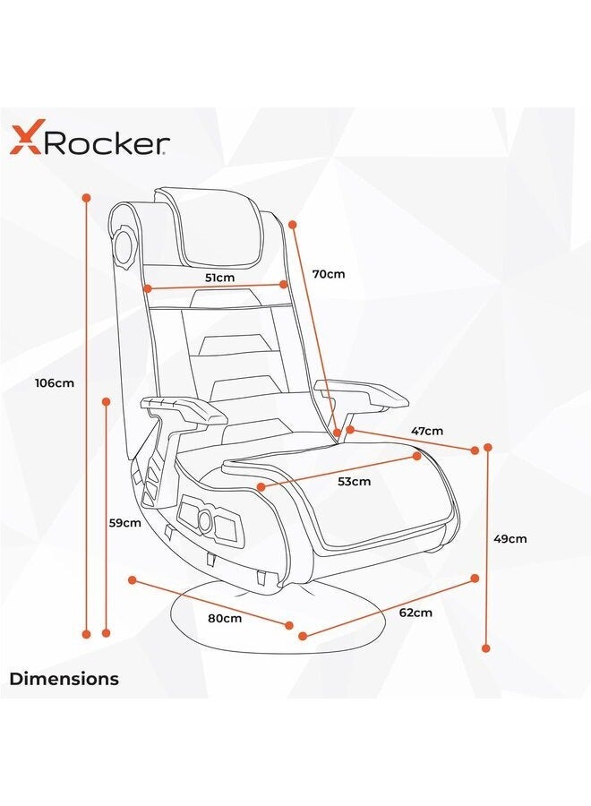 X Rocker Pro 4.1 Pedestal Gaming Chair With 4.1 Wireless Audio System And Subwoofer (Faux Leather, Black)