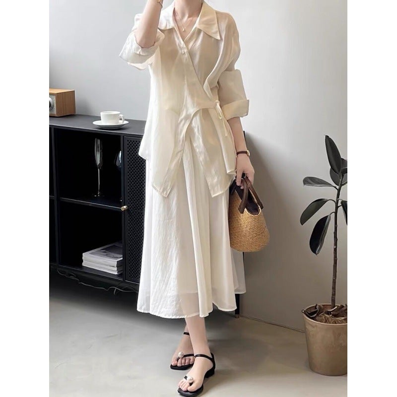 2024 Chinese Style Skirt Suit for Women Spring/Summer High-end Fashion Creamy-white