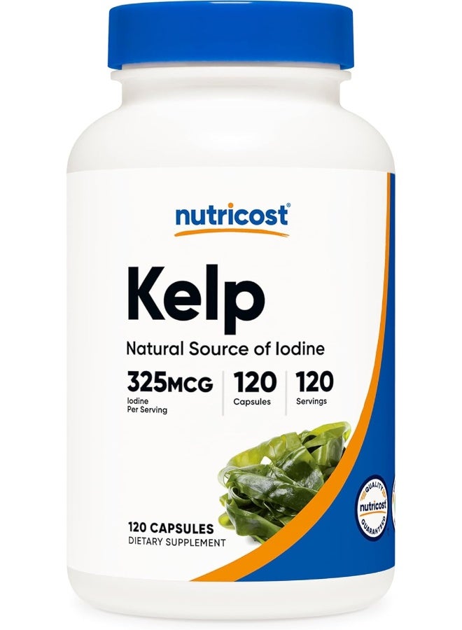 Kelp Capsules, 325Mcg Of Iodine, 120 Capsules, Vegetarian, Non-Gmo And Gluten Free