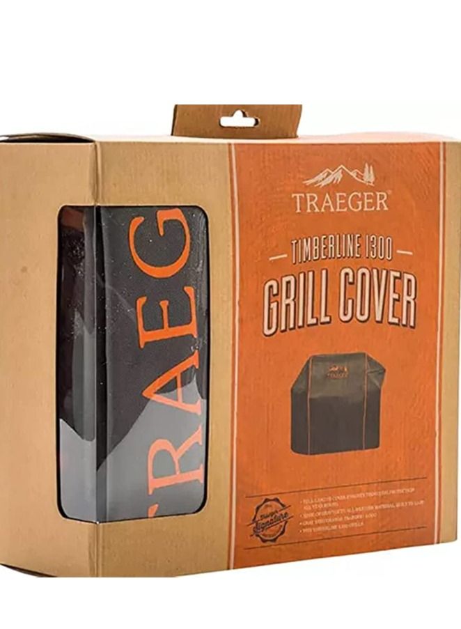 Full-Length Grill Cover for Timberline 1300 Series, Faded Black/Orange