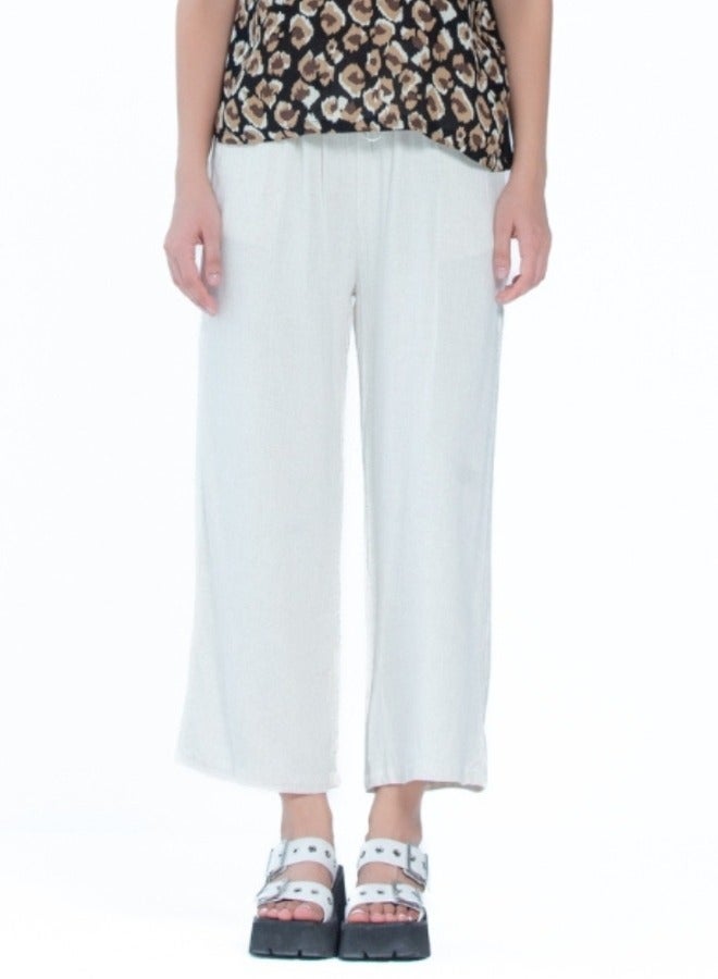 White Wide Leg Trousers