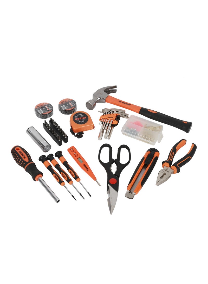 Home DIY Tools Set 42-PC, Portable Complete Basic Repair General Hand Tool Sets for Men Women - Complete Household and Auto Repair Tool Set - Full Basic Toolkit for Handyman & Diyer & Homeowner.