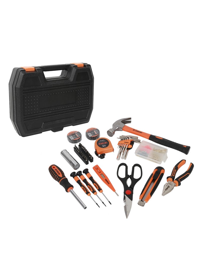 Home DIY Tools Set 42-PC, Portable Complete Basic Repair General Hand Tool Sets for Men Women - Complete Household and Auto Repair Tool Set - Full Basic Toolkit for Handyman & Diyer & Homeowner.