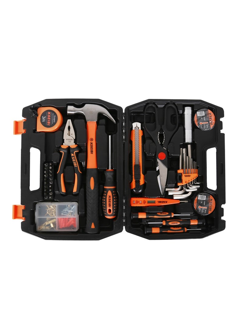 Home DIY Tools Set 42-PC, Portable Complete Basic Repair General Hand Tool Sets for Men Women - Complete Household and Auto Repair Tool Set - Full Basic Toolkit for Handyman & Diyer & Homeowner.