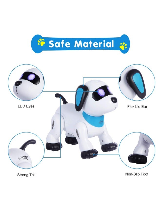 Remote Control Robot Dog Toy | Programmable Interactive Dancing Robot for Kids 5+ - RC Stunt Dog with Sound & LED Eyes