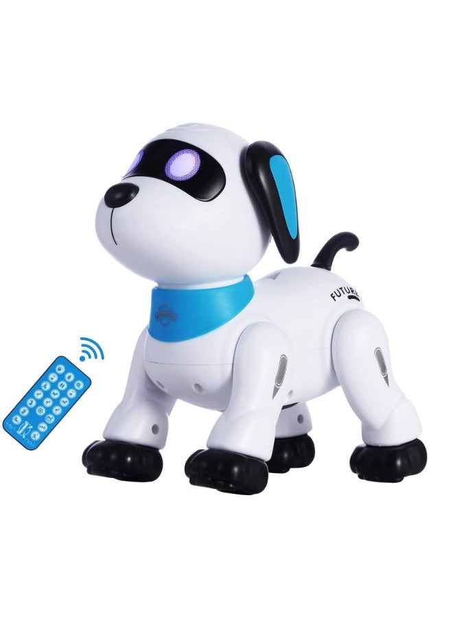 Remote Control Robot Dog Toy | Programmable Interactive Dancing Robot for Kids 5+ - RC Stunt Dog with Sound & LED Eyes