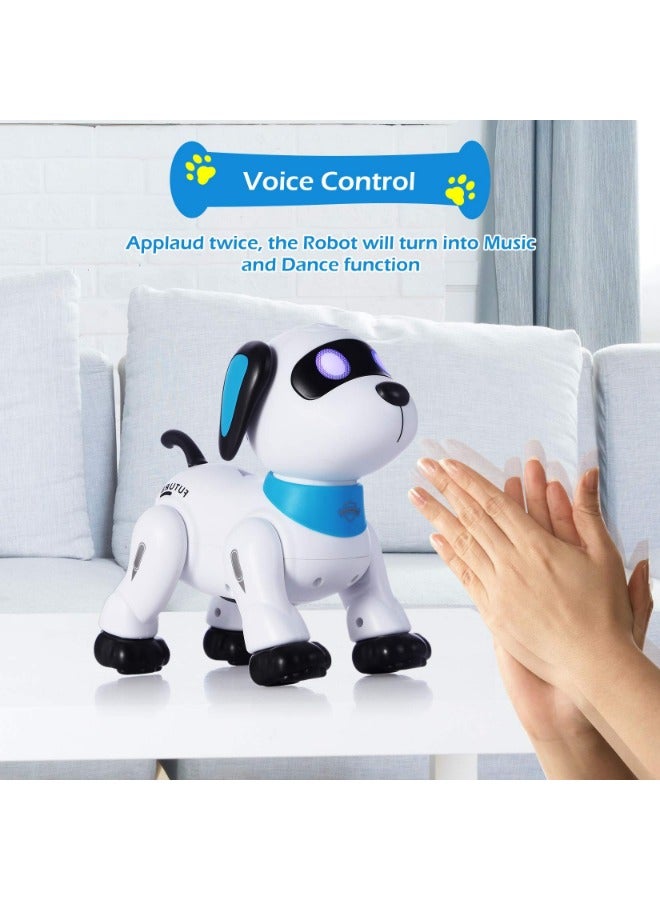 Remote Control Robot Dog Toy | Programmable Interactive Dancing Robot for Kids 5+ - RC Stunt Dog with Sound & LED Eyes