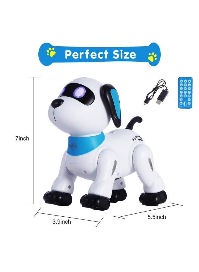 Remote Control Robot Dog Toy | Programmable Interactive Dancing Robot for Kids 5+ - RC Stunt Dog with Sound & LED Eyes